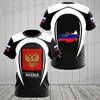 Camisetas masculinas bandeira russia masculina camisetas da tripulação de pescoço russo Tops russos impressão 3D Moda de grandes dimensões SLVE SLVE MENINO CLATE STRTTEWAIS T240419