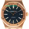 Audemar Pigue Luxury Watches Automatico da uomo Audemar Pigue Royal Oak 15400or 18K Rose Gold Blue Dial FN36