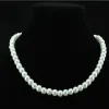 Chokers Collier de perle classique blanc élégant de 7,5 mm de diamètre pour femmes colliers de banquet adolescents hommes 2022