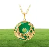 14K Gold Necklace Emerald Pendants for Female Luxury Colgante De 925 Mujer Green Jade Emerald Pendant Topaz Gemstone Necklaces CX26382697