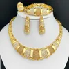 Colares de pingentes Dubai Jóias Conjunto para Mulheres 18K Brincos de colar de luxo de ouro 18K Brincos de Jóias para Festas de Casamento 240419
