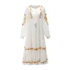 Vêtements ethniques Nouveau tempérament estival Island Travel Holiday Robe de plage National Wind Restore Ancient Ways Exquis Broiderie robe lâche D240419