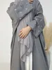 Abbigliamento etnico ricamo luna aperta Abaya 2024 Nuovo abito musulmano di kimono di lusso hijab per donne islam retrò abiti modesti per la festa kaftan d240419