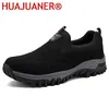 Casual Shoes HUAJUANER Fall Mens Breathable Zapatillas Hombre 46 Large Size Slip-on Soft Platform Outdoor Men Sneakers