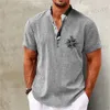 Camisas casuais masculinas camisas vintage para homens henley short slve tops 3d âncora roupas gráficas de designer diário vestuário strtwear masculino camisa havaiana t240419