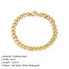 Bracelets de charme de chaîne Color Gold Color cuba pour femmes pour femmes en acier inoxydable Chaîne de homard bouton instantané Bouton Brokelry Shipingl240417