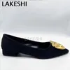 Lakeshi女性フラットサンダルファッションメタルデザインローヒールシューズ春の夏のオフィスドレスパーティーシュー