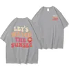 メンズTシャツ夕日夏のレターティーティーズコットン通気性半袖プラスサイズプリント男性シャツ特大の男を見よう