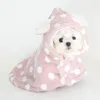 Köpek giyim sevimli kış sıcak polar tüylü kıyafetler evcil hayvan saati yorgan battaniye yavru uyku paspas kapüşmeli palto