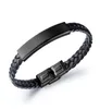 Bracciale in pelle fatta a mano in pelle fatta a mano Black Fashion Black Charm Hance Braccialetti hip hop fai -da -te per men3377582