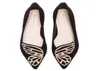 Sophia Webster Lady suede Leather Dress Shoes Butterfly Wings Embroidery Sharp Flat Shallow Women039s Single Shoes Size 345830565