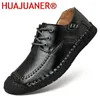 Casual schoenen Outdoor Men Soft Handmade Lederen Loafers Fashion Sneakers Business Male Flats