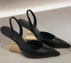 Скульптурные на высоких каблуках туфли для туфли на высоких каблуках Slingbacks Slip-On Slides Senders Sendals для женщин роскошные дизайнерские фабричные туфли плюс размером 35-42