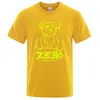 Men's T Shirts Zero Hug Given Green Bear Kawaii Print Short Sleeve Oversized Sweat T-Shirt Summer Personality Clothes Hip Hop Cotton Men