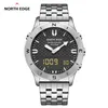 North Edge Snow Leopard Sport Watch Höhenmesser Barometer Thermometer wasserdicht 50 m Outdoor Mode Steel Watch