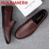 Casual Shoes Italian Mens Genuine Leather Summer Men Loafers Moccasins Comfy Driving Breathable Slip On Boat