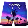 Herr shorts sommar nya strand shorts män casual tropics board shorts 3d tryckt baddräkt homme 2023 ropa mode semester surf badstammar 240419 240419