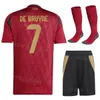 Equipe nacional 7 de Bruyne Soccer Jerseys Homem Juventude 14 MERTENS 5 Vertonghen 19 Bakayoko 3 THEATE 14 Lukebakio 10 Hazard Doku Football Shirt Kits Cup 24 25 Bilishi