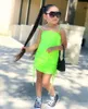Girl Dresses Summer Baby Billies Dress Solid Color Sling Rusder Specende Bambini Abbigliamento che corse per bambini Outfit da 2 a 8 anni