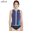 Women's Swimwear Women 3MM Neoprene Elastic Soft Diving Vest High Quality Black Pull Over Sleeveless Snorkeling Surfing Zipper Swimming