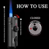 NY JOBON 4 TORCH JET WINDOPTY SHIGHTER METAL SLIPNING HJULT Tändare utan gas Butane Ierable Gift Cigar Lighter