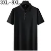 رجال Polos 8xl 7xl 6xl 2024 الصيف من الدرجة العلوية القمصان الحريرية التنفسية للرجال غير الرسمي قميص بولو قميص قصير الأكمام