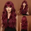 human curly wigs Wig womens air bangs long hair with large waves dyed synthetic fiber full headgear hot selling long curly hair