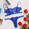 Bras sätter 2024 Womanlace Transparent underkläder Delikat BRA Fairy Brodery Kort underkläderpaket Push Up Breves