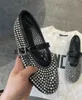 Buty swobodne 2024 Nowe pełne kryształowe kobiety balet baletowe puste buty taneczne damskie mary Mary Janes Wakacje spacerowe mokasyny espadrilles t240419