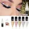 Eyeliner Göz Farı İncili Elmas Göz Farı Sıvı 5 Boyunca Pullar Makyaj Pürüzsüz Mini İnce Fırça Eyeliner Parlatıcı ve Kafa