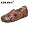 Scarpe casual koznoy 2cm etnico naturale genuino vere in pelle morbida phirini da sole donne donne cavi novità moccasins estate tondo tondo comodo comodo