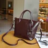 Tanned Plant Top Layer Cowhide Niche and Versatile Womens Bag Single Shoulder Crossbody Minimalist Zippered Dumpling Shell