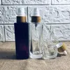 Lagringsflaskor grossist custome logo clear glas lotion med bambu lock för kosmetisk spray parfym flask dropper hudvård förpackning