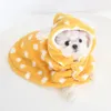 Psa odzież urocza zimowa ciepło polarowe ubrania futrzane zegar zwierzakowy kołdra koc szczeniąt maty do spania okładka z kapturem płaszcz z kapturem