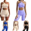 Ioga conjunto de duas peças com calças de elevação de quadril Conjunto de fitness sportswear conjunto curto