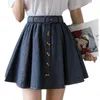 Faldas 2024 Denim Women Mini Falda Corea Corea High Wist Vestida Verano Elegante Single -Breaded Blue Faldas Moda A347