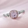 Anéis de cluster 2024 S925 Silver Brilliant Rink Diamond Shining Ring Cushion Wedding