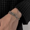 Kettingmode Europees gelaagde roestvrij staal Cuba kettingarmband voor mannen Fadeless asymmetrische vierkante kettingarmband Men Sieraden DS-01 D240419