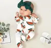 Newborn Toddler baby boy girl clothes cute watermelon print romper long sleeve wrapped foot jumpsuit new born 2103175425361