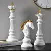 Saakar International Chess Harts Decorative Ornaments Home Interior Office Figurer King Queen Knight Statue Collection Objects 240411