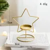 Candle Holders Christmas Pine Star Holder smides järn Gyllene dekoration Decorations Restaurant WR K5K3