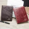 Wallets Contact's Casual Genuine Leather Male Passport Wallet Men's Credit Card Holder Man Passport Cover with Coin Pockets for Travel