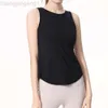 DESGINER ALOE YOGA Shirt Centre Femme Summer Salle Sports Gest Womens Pilates Blouse sans manches Swallow Tail Fitness Clothes Top