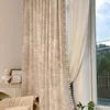 Cortina Floresta Creme francês Chenille Jacquard Cortinas