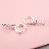 Boucles d'oreilles en peluche fleur zircon 925 Sterling Silver dames bijoux d'anniversaire cadeau en gros des femmes anti-allergiques