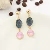 Boucles d'oreilles en peluche artificielle ovale druzy gouttes pour les femmes accessoires de bijoux drusés de mode