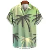 Camicie casual da uomo hawaiano palma da stampa 3d camicia per uomo cool estate street top a maniche corta