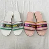 Summer Femme Flat Slides Outdoor Sandal Slipper Designer Shoes Fashion Luxury Engle Head Striped Slippers 2024 240418