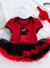 2024 New 2024 Baby Short Sleeve Harper Set for Girls 0-2 Years Old Cartoon Sticker Embroidery 1-line Dress fashion