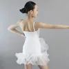 Scene Wear Summer White Latin Dance Dress Girls Performance Clothes Cha Competition Kids Practice DNV20244